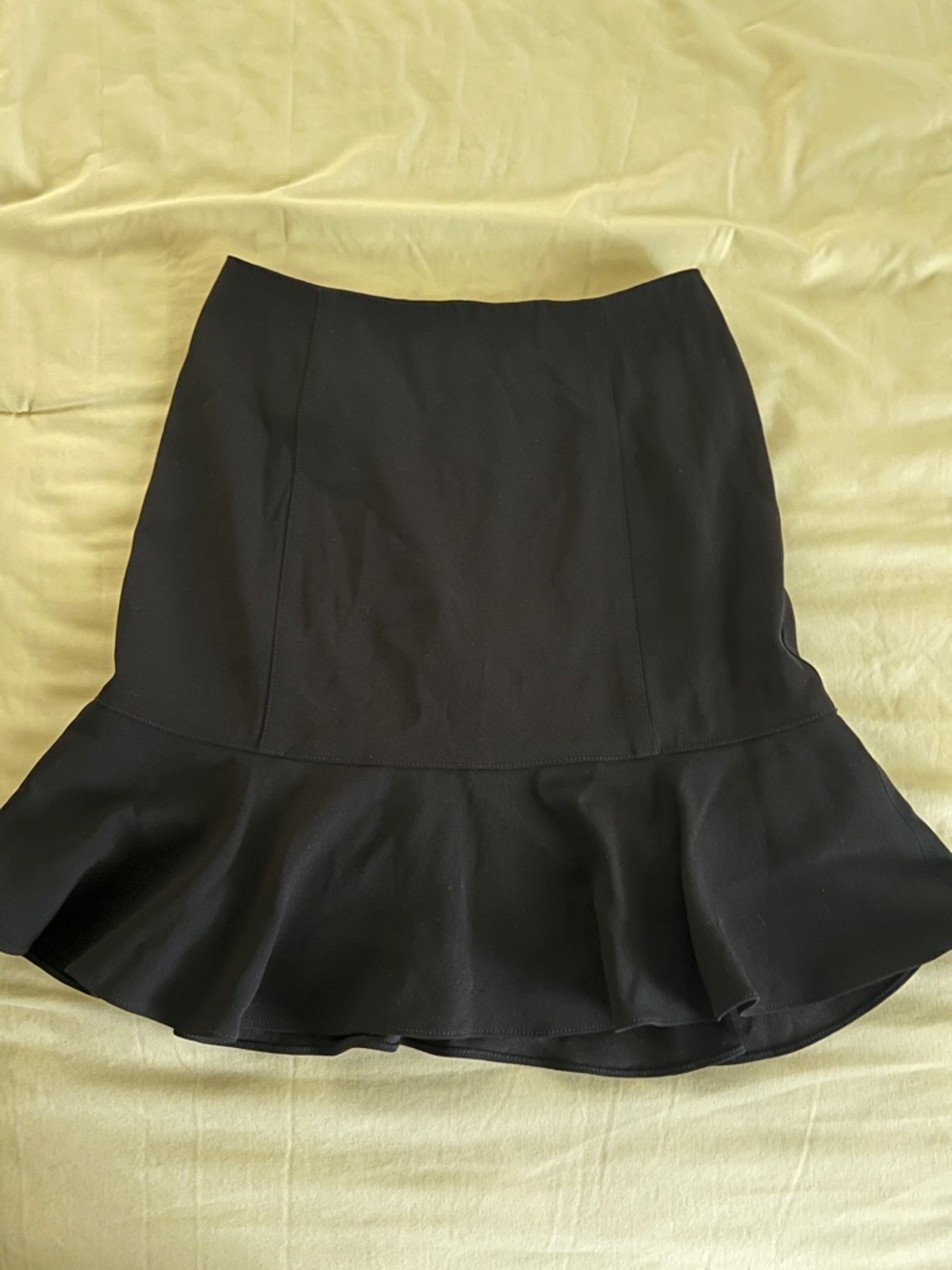 bebe Black A-Line Ruffled Hem Skirt